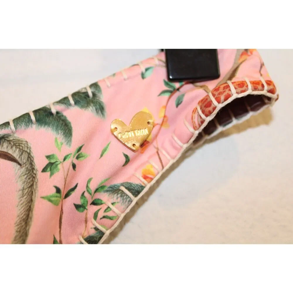 Capittana size small womens bikini bottoms pink tropical print giraffe - Picture 3 of 6